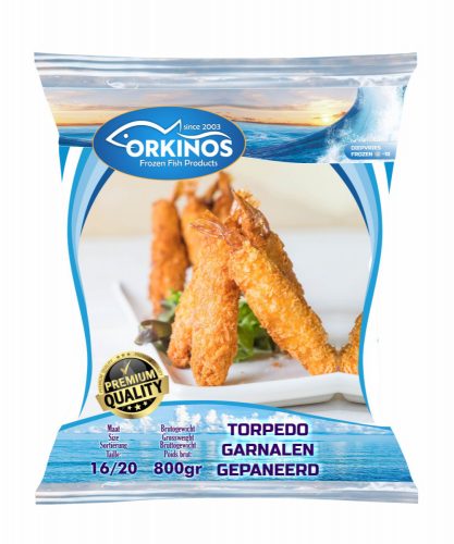 TORPEDO GARNALEN GEPANEERD 16/20 800 gr (1 karton / 12 Stk)