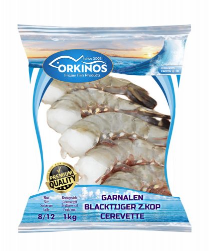 GARNALEN BLACKTIJGER Z.KOP 8/12 - 1 kg (1 Karton / 10 stk)