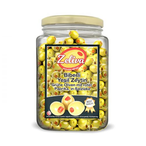 Zeliva Biberli Yeşil Zeytin 900 gr